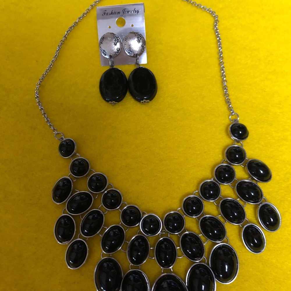 Bib Necklace with Matching Earrings